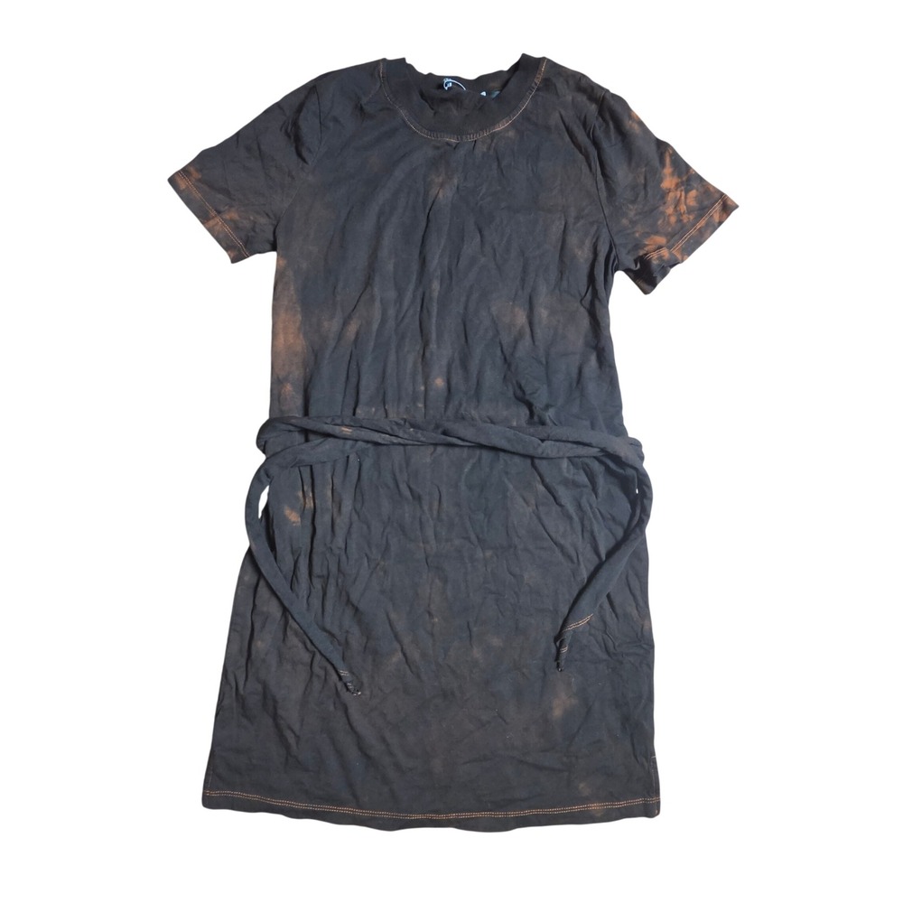 Alice + Olivia Acid Wash Tie Dye T-Shirt Dress Womens S Tie Front Grunge Punk